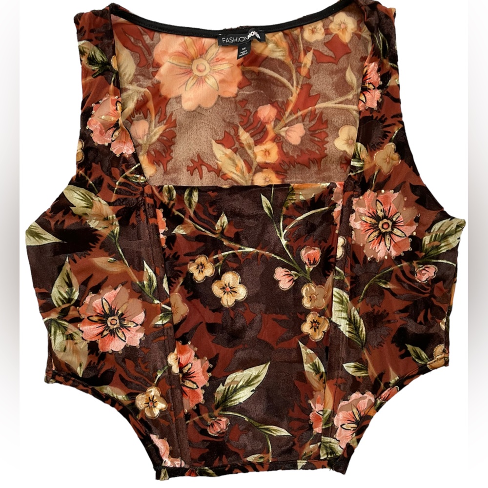 Fashion Nova Velvet Corset Crop Top